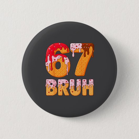 6 7 Ijs Drip Grappige Valentijn Zes Zeven Meme Ronde Button 5,7 Cm (Voorkant)