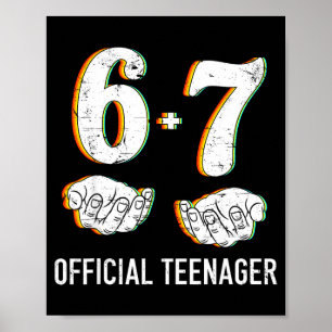 6+7 jaar oude jongens meisjes tiener 13e verjaarda poster