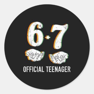 6+7 jaar oude jongens meisjes tiener 13e verjaarda ronde sticker