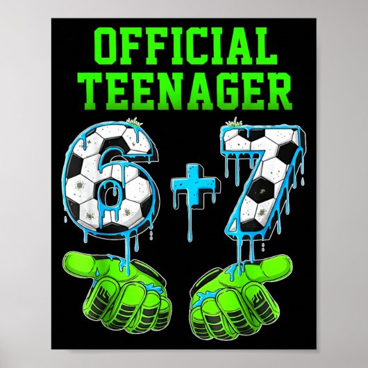 6+7 jaar oude jongens tiener 13e verjaardag grappi poster (Voorkant)