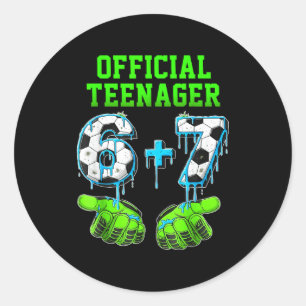 6+7 jaar oude jongens tiener 13e verjaardag grappi ronde sticker