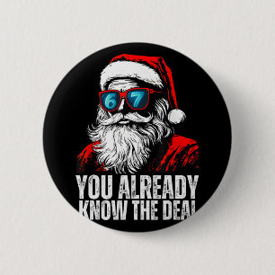 6 7 Kerstman Gezicht Zes Zeven Meme Grappig 67 Ker Ronde Button 5,7 Cm