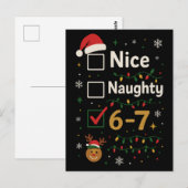 6-7 Kerstmis Stout of Braaf Meme  Briefkaart (Voorkant / Achterkant)