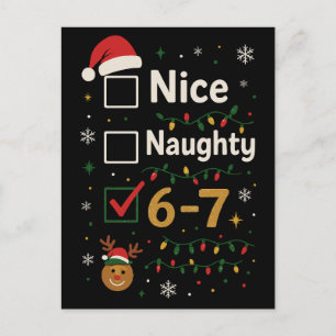 6-7 Kerstmis Stout of Braaf Meme Briefkaart