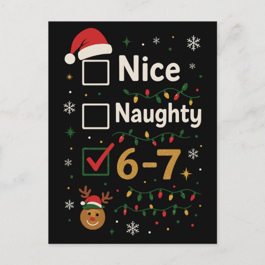 6-7 Kerstmis Stout of Braaf Meme  Briefkaart (Voorkant)