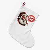 6 7 Kerstmis Zes Zeven Brainrot Kerstman Grote Kerstsok (Voorkant (Hangend))