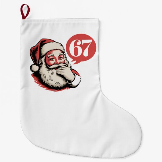 6 7 Kerstmis Zes Zeven Brainrot Kerstman Grote Kerstsok (Voorkant)
