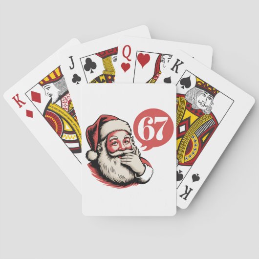 6 7 Kerstmis Zes Zeven Brainrot Kerstman Pokerkaarten (Achterkant)