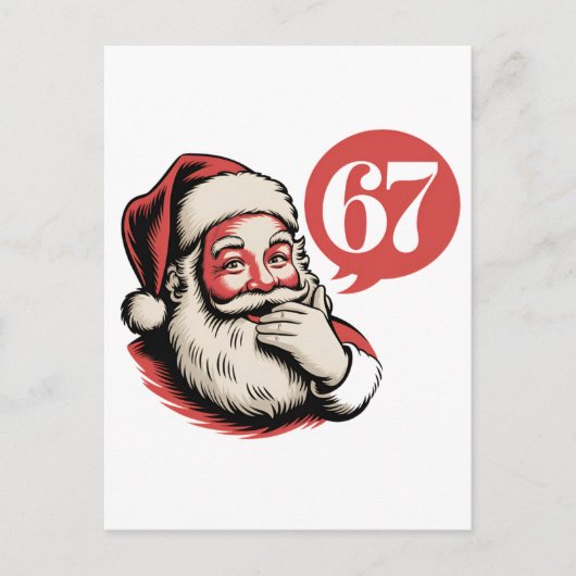 6 7 Kerstmis Zes Zeven Brainrot Kerstman Uitnodiging Briefkaart (Voorkant)