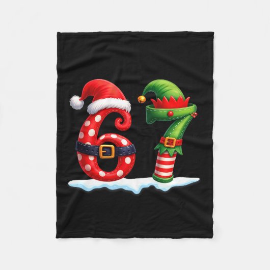 6-7 Kerstploeg Grappig 67 Zes Zeven Meme Kerstmis Fleece Deken (Voorkant)