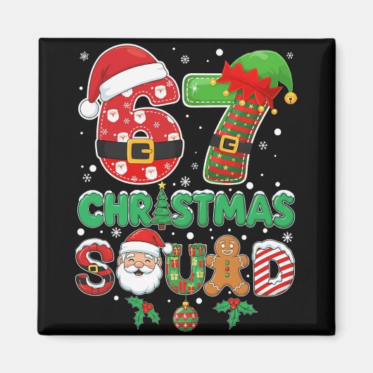6-7 Kerstploeg Grappig 67 Zes Zeven Meme Kerstmis Magneet (Voorkant)