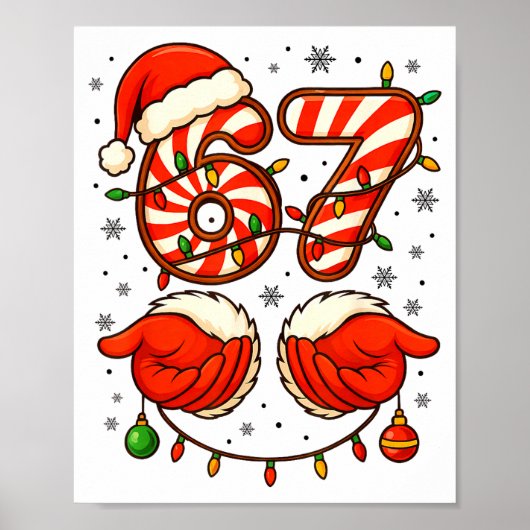 6-7 Kerstploeg Grappig 67 Zes Zeven Meme Kerstmis Poster (Voorkant)
