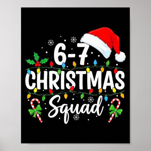 6-7 Kerstploeg Grappig 67 Zes Zeven Meme Kerstmis Poster (Voorkant)