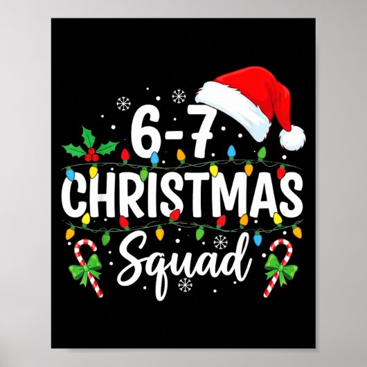 6-7 Kerstploeg Grappig 67 Zes Zeven Meme Kerstmis Poster (Voorkant)