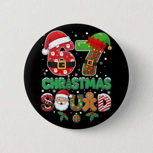 6-7 Kerstploeg Grappig 67 Zes Zeven Meme Kerstmis Ronde Button 5,7 Cm (Voorkant)