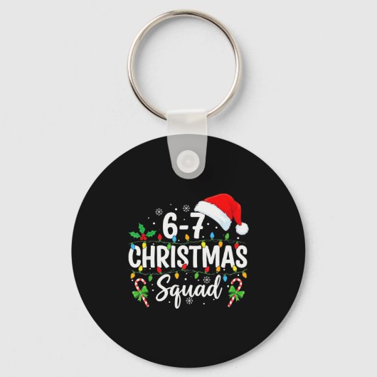 6-7 Kerstploeg Grappig 67 Zes Zeven Meme Kerstmis Sleutelhanger (Voorkant)