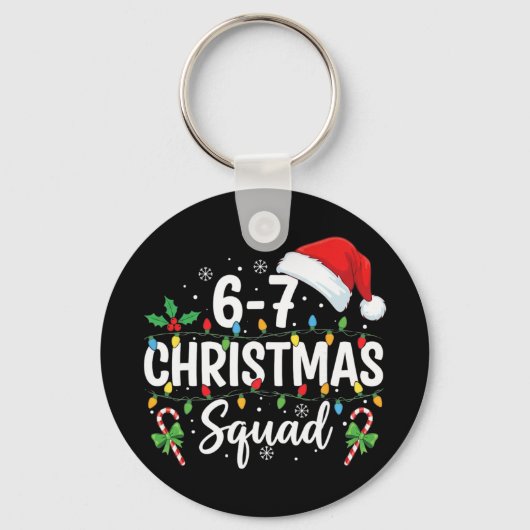 6-7 Kerstploeg Grappig 67 Zes Zeven Meme Kerstmis  Sleutelhanger (Voorkant)