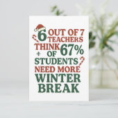 6 7 Leraar Zes Zeven 67 Kerstman Gen Alpha  Kaart (Staand voorkant)