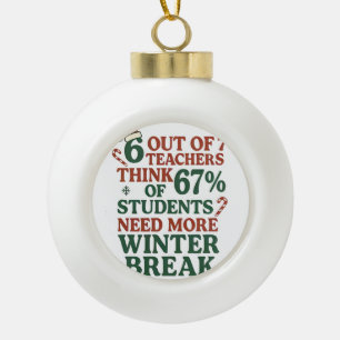 6 7 Leraar Zes Zeven 67 Kerstman Gen Alpha Keramische Bal Ornament