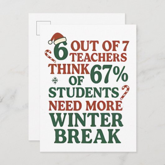 6 7 Leraar Zes Zeven 67 Kerstman Gen Alpha Uitnodiging Briefkaart (Voorkant / Achterkant)
