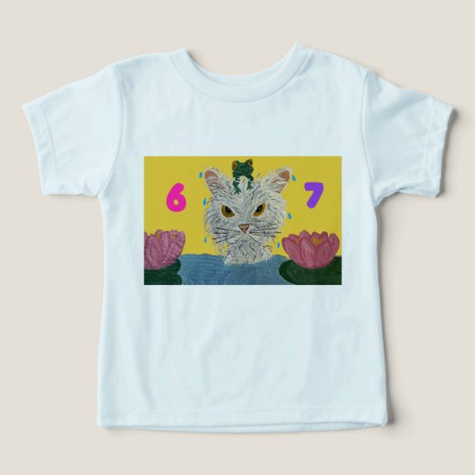 6 7 Mad Cat with frog on its head (Design voorkant)