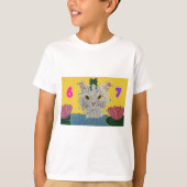 6 7 Mad Cat with frog on its head T-shirt (Voorkant)