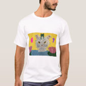 6 7 Mad Cat with frog on its head T-shirt (Voorkant)