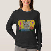 6 7 Mad Cat with frog on its head T-shirt (Voorkant)