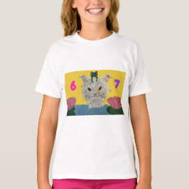 6 7 Mad Cat with frog on its head T-shirt