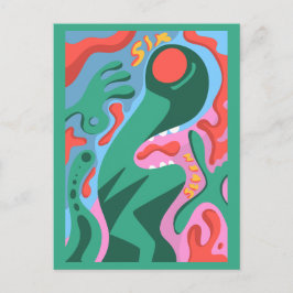 6 7 Martian alien Feestdagenkaart