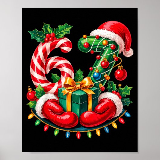 6 7 Meme 67 Gen Alpha 6-7 Hands Family Christmas Poster (Voorkant)