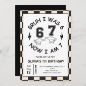 6 7 Meme 7th Birthday Rtro Kaart (Voorkant / Achterkant)