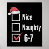 6-7 Meme Brain Rot Nice Naughty 67 Funny Christmas Poster (Voorkant)