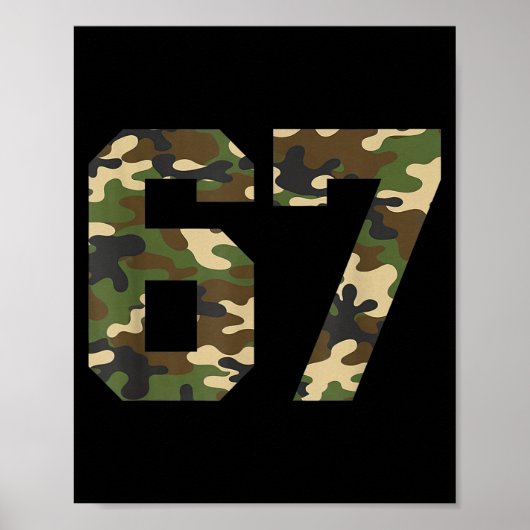 6-7 Meme Camo Cool Six-seven Funny 67 Gen Z Alpha Poster (Voorkant)