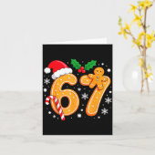 6 7 Meme Christmas 67 Six Seven Cookies Gingerbrea Kaart (Gele Bloem)