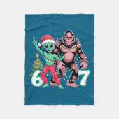 6 7 Meme Christmas Alien Sasquatch Six Seven Fun  Fleece Deken (Voorkant)