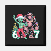 6 7 Meme Christmas Alien Sasquatch Six Seven Fun  Magneet (Voorkant)