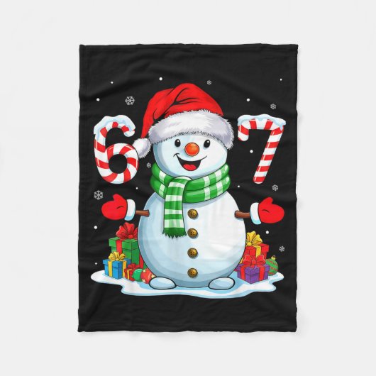 6 7 Meme Christmas Funny Snowman Six Seven 67 Men  Fleece Deken (Voorkant)