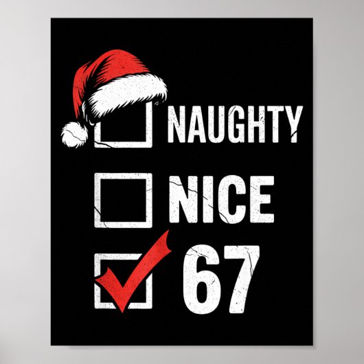 6-7 Meme Christmas Naughty Nice 67 Six Seven Funny Poster (Voorkant)