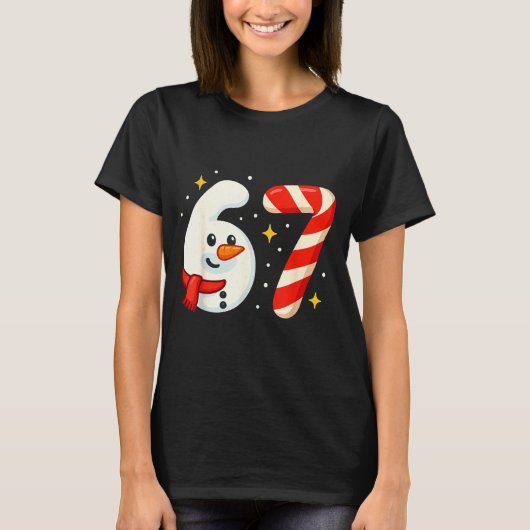 6 7 Meme Christmas Shirt 67 Six Seven Snowman Boy (Voorkant)