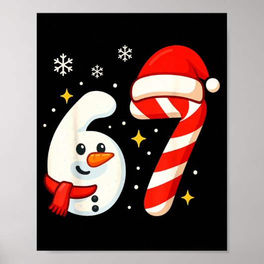 6 7 Meme Christmas Shirt 67 Six Seven Snowman Boy  Poster (Voorkant)