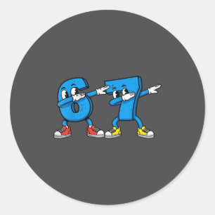 6 7 Meme Dab Nummers Ronde Sticker