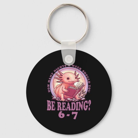 6 7 Meme Englieacher Funny 67 Reading Axolotl  Sleutelhanger (Voorkant)