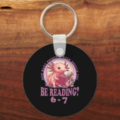 6 7 Meme Englieacher Funny 67 Reading Axolotl  Sleutelhanger (Voorkant)
