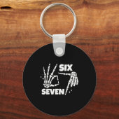 6 7 Meme Funny Skeleton Hands Halloween Couples Si Sleutelhanger (Voorkant)