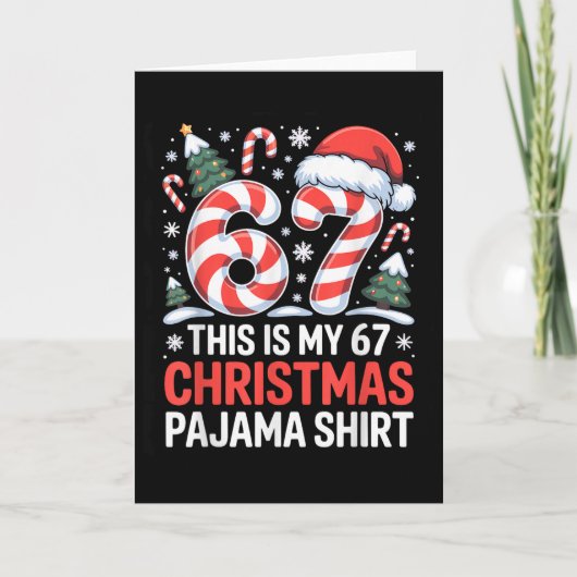 6-7 Meme Gen Alpha Dit Is Mijn 67 Kerst Pyjama Kaart (Voorkant)