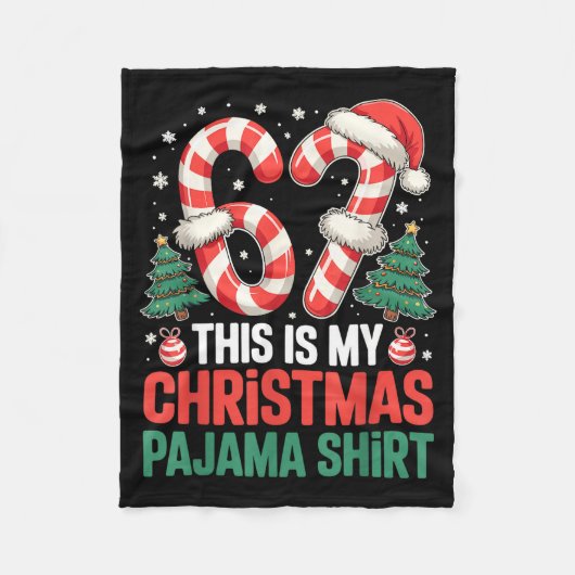 6-7 Meme Gen Alpha This Is My 67 Christmas Pajama Fleece Deken (Voorkant)