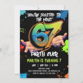 6 7 Meme Graffiti Zes Zeven Verjaardag Kaart (Voorkant)