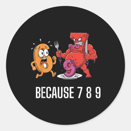 6 7 Meme-grap omdat 7 8 9 Grappige Kinderen 67 Ronde Sticker (Voorkant)
