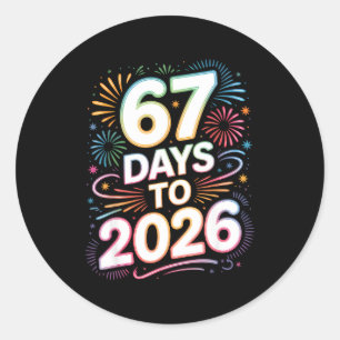 6 7 Meme Grappig Nieuwjaar 67 Dagen Tot 2026 Zes Z Ronde Sticker